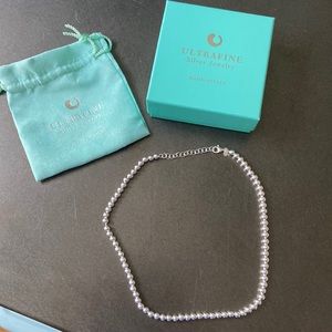 Ultra fine small silver beaded necklace